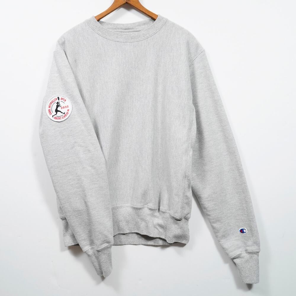 Champion Reverse Weave Sweatshirt Gray Small Carol Weymuller Open 2022 Patch